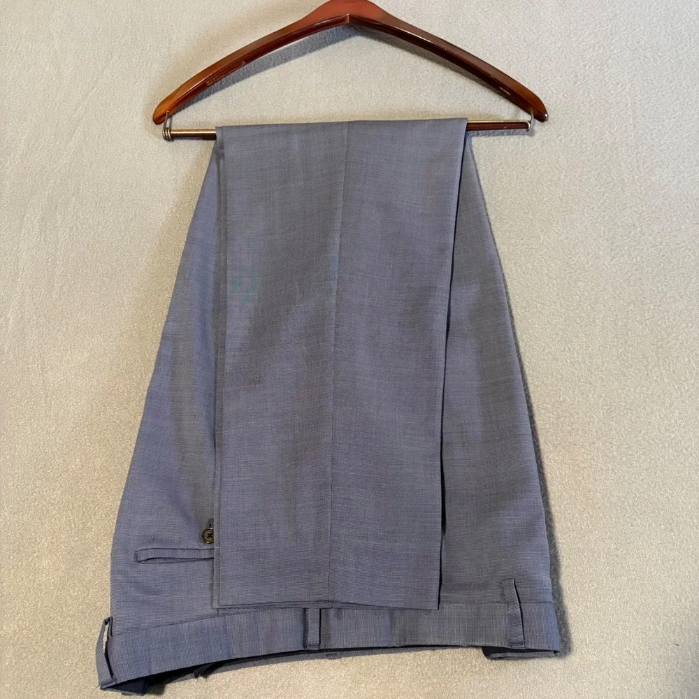 Banana Republic Dress Pants Mens Fits 40x33 Blue Athletic Tapered Marzotto Wool